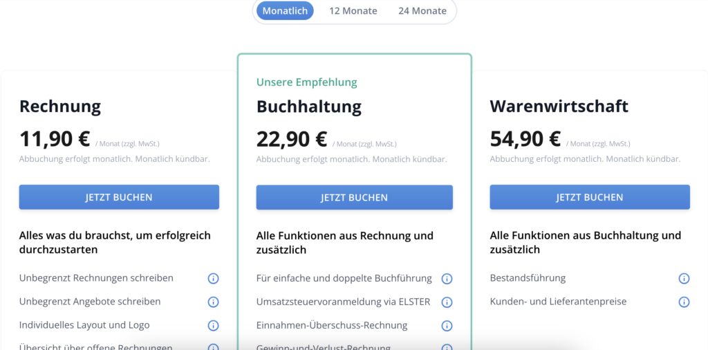 Sevdesk vs. Lexoffice: Sevdesk Preisgestaltung